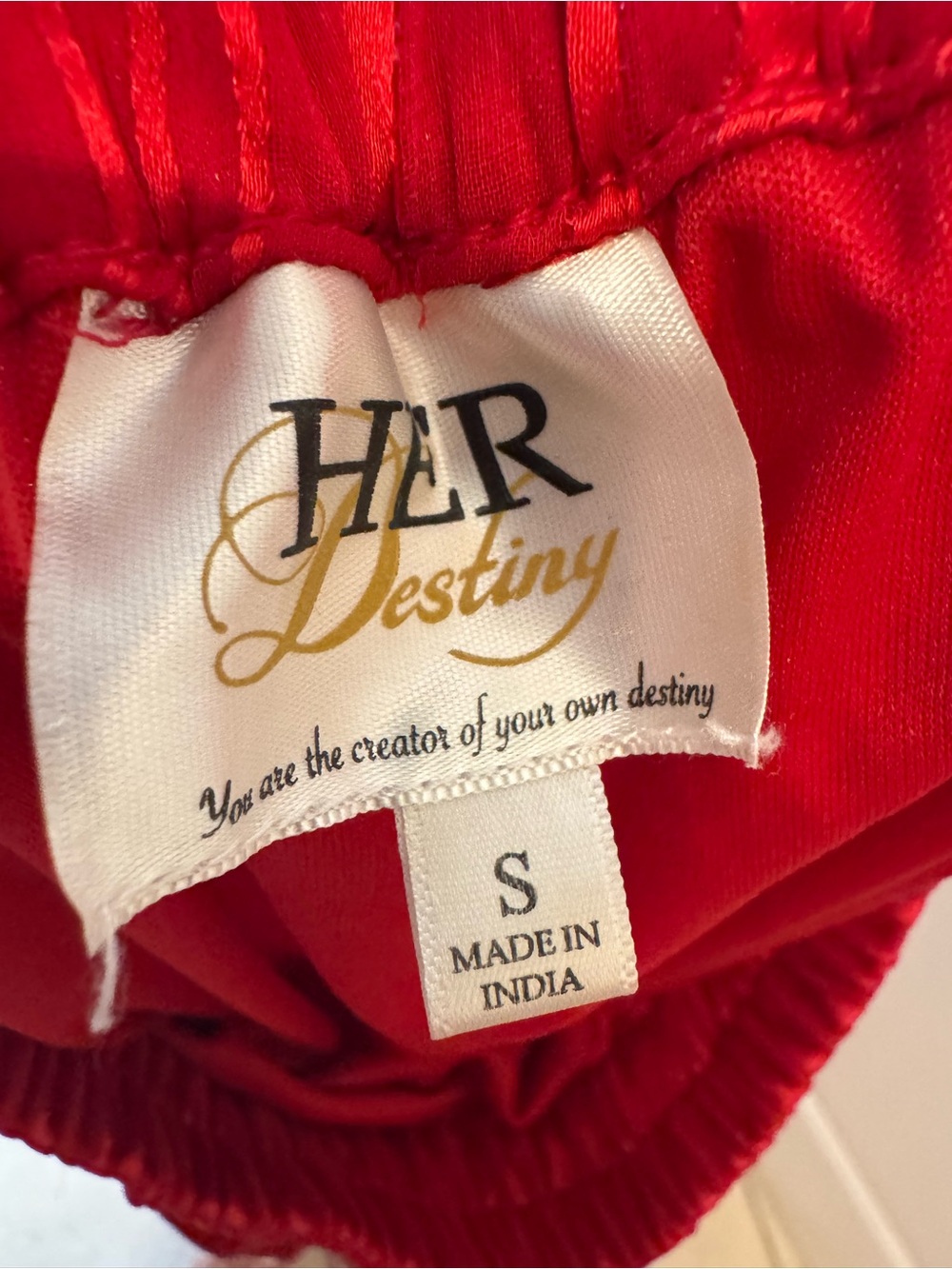 HER Destiny Pleated Red Skirt with Tie Waist - Picture 3 of 5